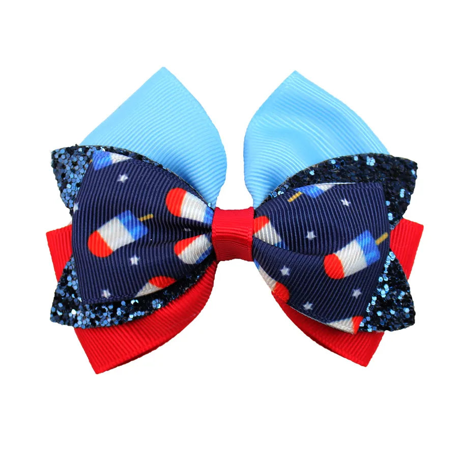 Girl'S IG Style Sweet Bow Knot Cloth Sequins Hair Clip