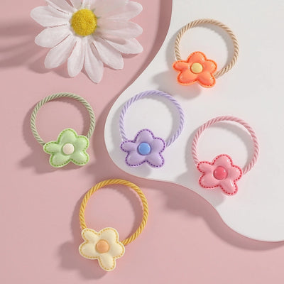 Kid'S Cute Simple Style Flower Resin Hair Tie