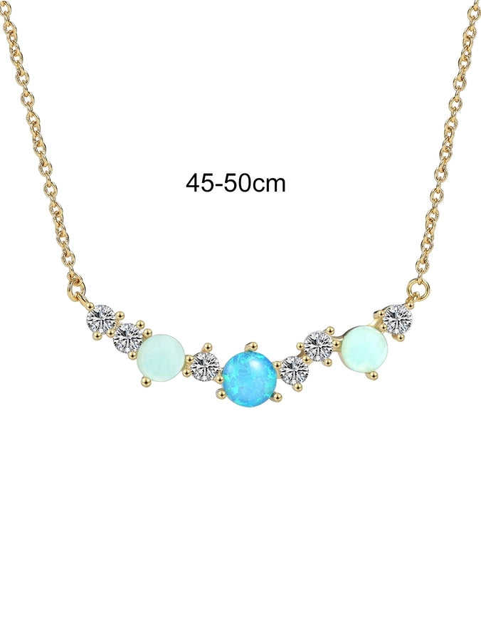 Copper Brass 18K Gold Plated Inlay Tortoise Geometric Animal Artificial Gemstones Zircon Necklace