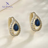 1 Pair Elegant Retro Geometric Plating Copper Artificial Gemstones 18K Gold Plated Earrings