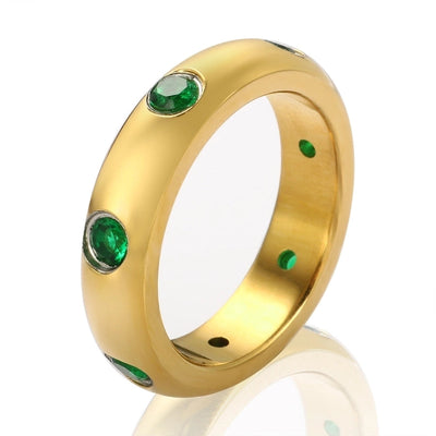 Jewelry Simple Style Geometric 304 Stainless Steel Zircon Plating Rings