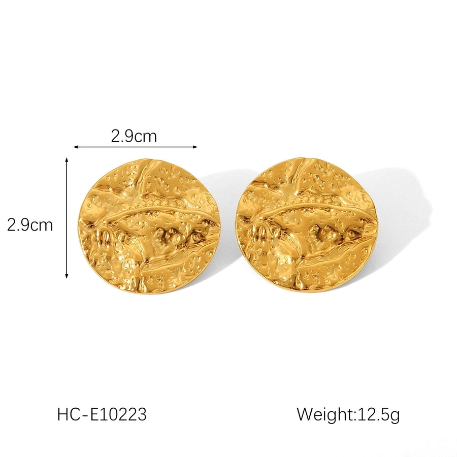 1 Pair IG Style Geometric Solid Color Plating 304 Stainless Steel 18K Gold Plated Drop Earrings Ear Studs