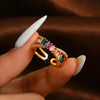 Copper 18K Gold Plated Irregular Inlay Geometric Zircon Open Rings