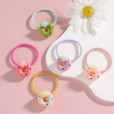 Kid'S Cute Donuts Resin Hair Tie