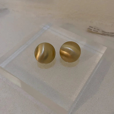 retro c shape solid color metal plating women's earrings 1 pair