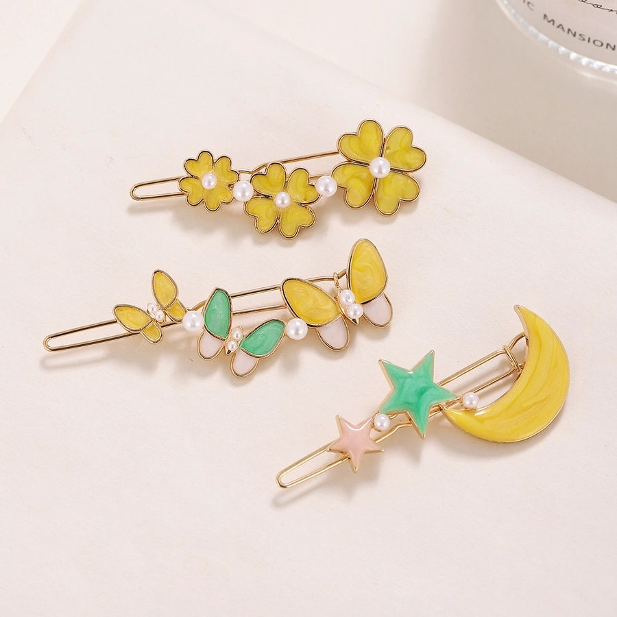 women's simple style flower zinc alloy hair clip