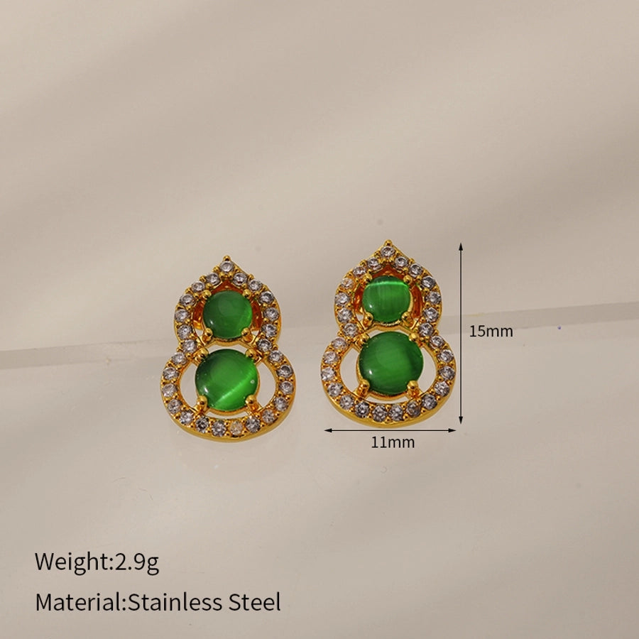 1 Pair Elegant Gourd 304 Stainless Steel Ear Studs