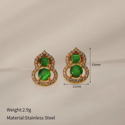 1 Pair Elegant Gourd 304 Stainless Steel Ear Studs