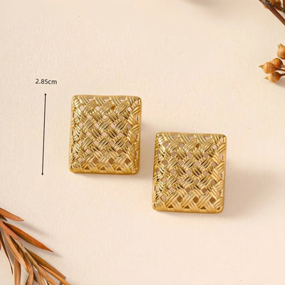 1 Pair Elegant Vintage Style Geometric Heart Shape 304 Stainless Steel 18K Gold Plated Ear Studs