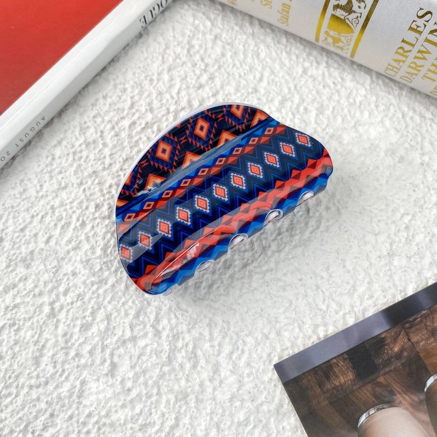 Women's Casual Bohemian Printing Acetic acid sheets Hair Claws