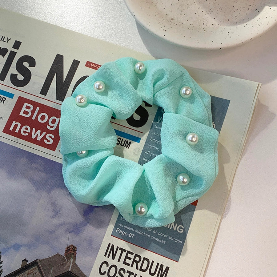 cute solid color cloth flannel hair tie