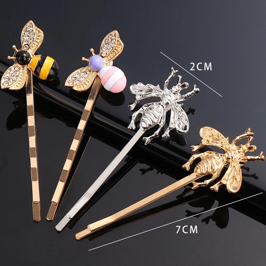 sweet bee metal rhinestone hair clip 1 piece