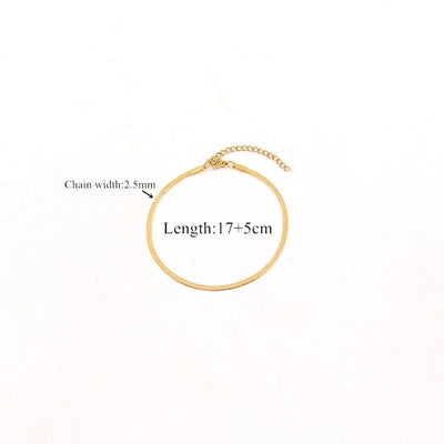 Elegant Simple Style Classic Style Chains Print 201 Stainless Steel Bracelets In Bulk