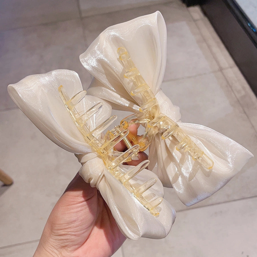 women's sweet simple style bow knot cloth hair claws