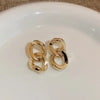 retro c shape solid color metal plating women's earrings 1 pair