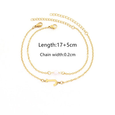 Elegant Simple Style Classic Style Letter 201 Stainless Steel 304 Stainless Steel Artificial Pearl Stainless Steel Bracelets In Bulk