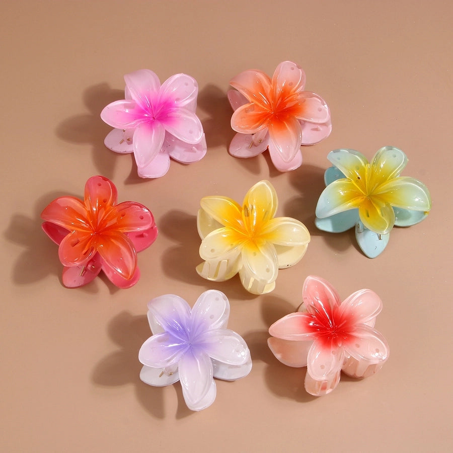 colorful egg flower hairpin flower gripper retro women's side gripper half gripper back head shark clip