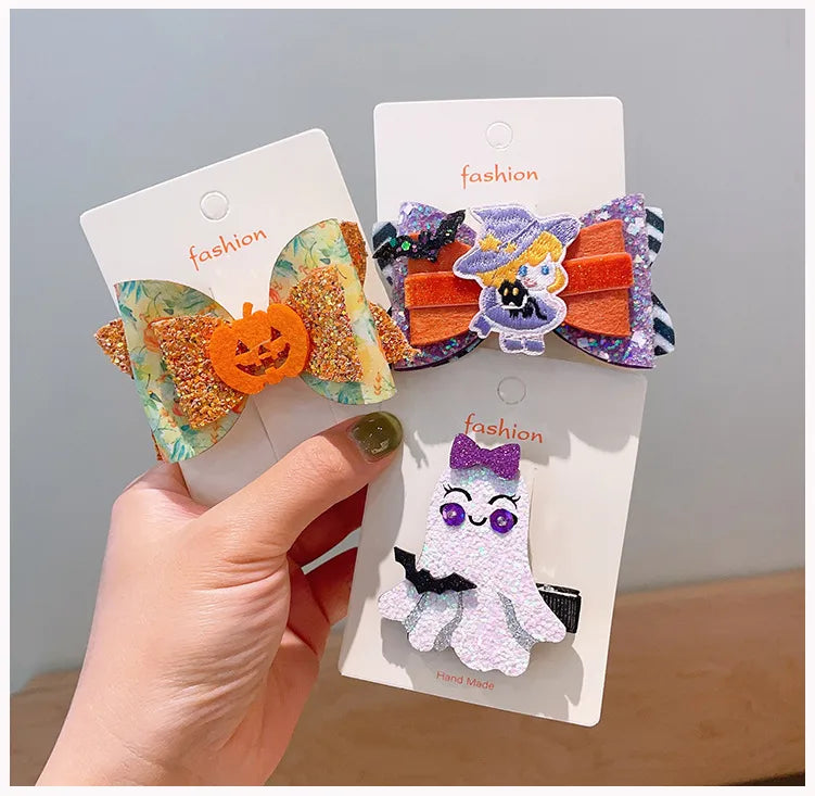 Halloween Cool Style Girl'S Pumpkin Cat Ghost Felt Hair Clip