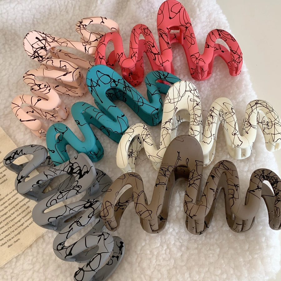 simple style artistic lines plastic hair claws