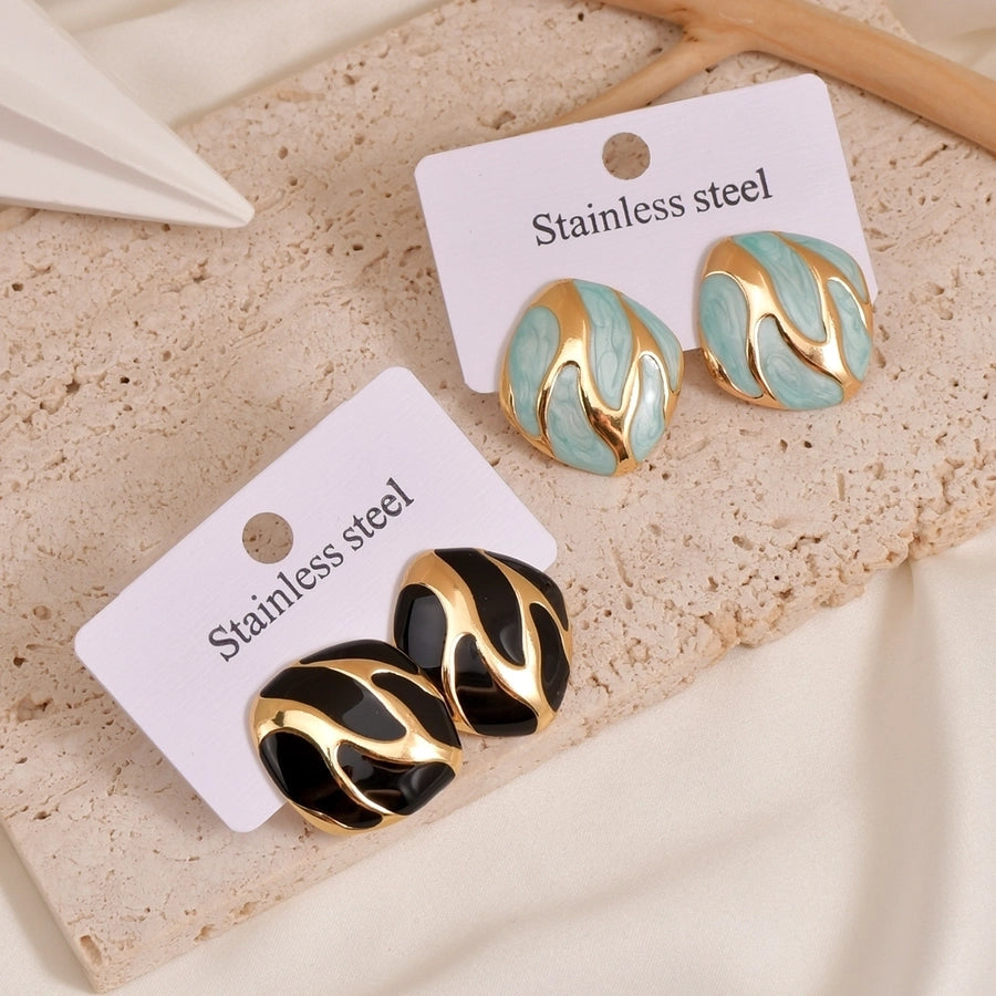 1 Pair Casual Vintage Style Simple Style Geometric 304 Stainless Steel 18K Gold Plated Ear Studs