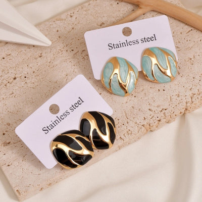 1 Pair Casual Vintage Style Simple Style Geometric 304 Stainless Steel 18K Gold Plated Ear Studs