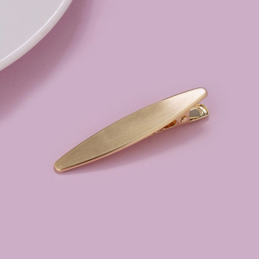 women's streetwear oval metal plating hair clip