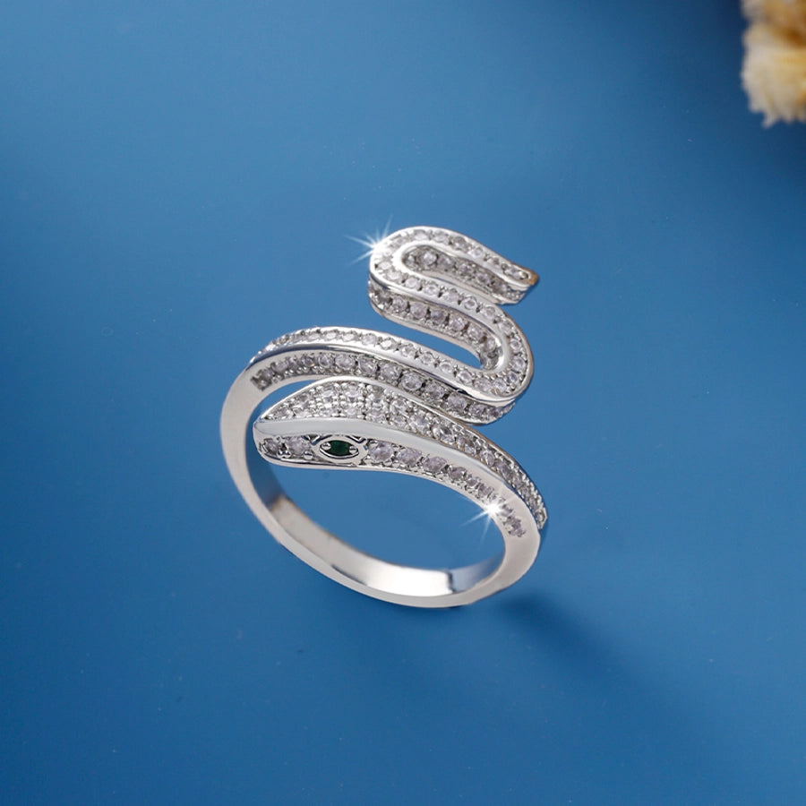 Jewelry Hip-Hop Rock Punk Snake Copper Zircon Imitation Gold  Rings