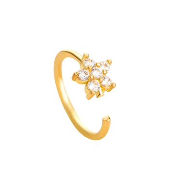 1 Piece Nose Rings & Studs Simple Style Geometric Heart Shape Alloy Plating Inlay Rhinestones Nose Rings & Studs