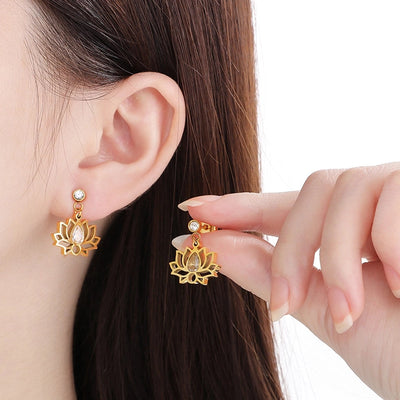 1 Pair Vintage Style Flower Hollow Out Inlay 304 Stainless Steel Zircon 18K Gold Plated Ear Studs