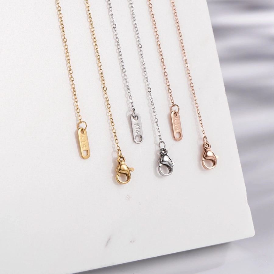 Jewelry Vintage Style Simple Style Classic Style Round 304 Stainless Steel Pearl Gold Plated Inlay Pendant Necklace