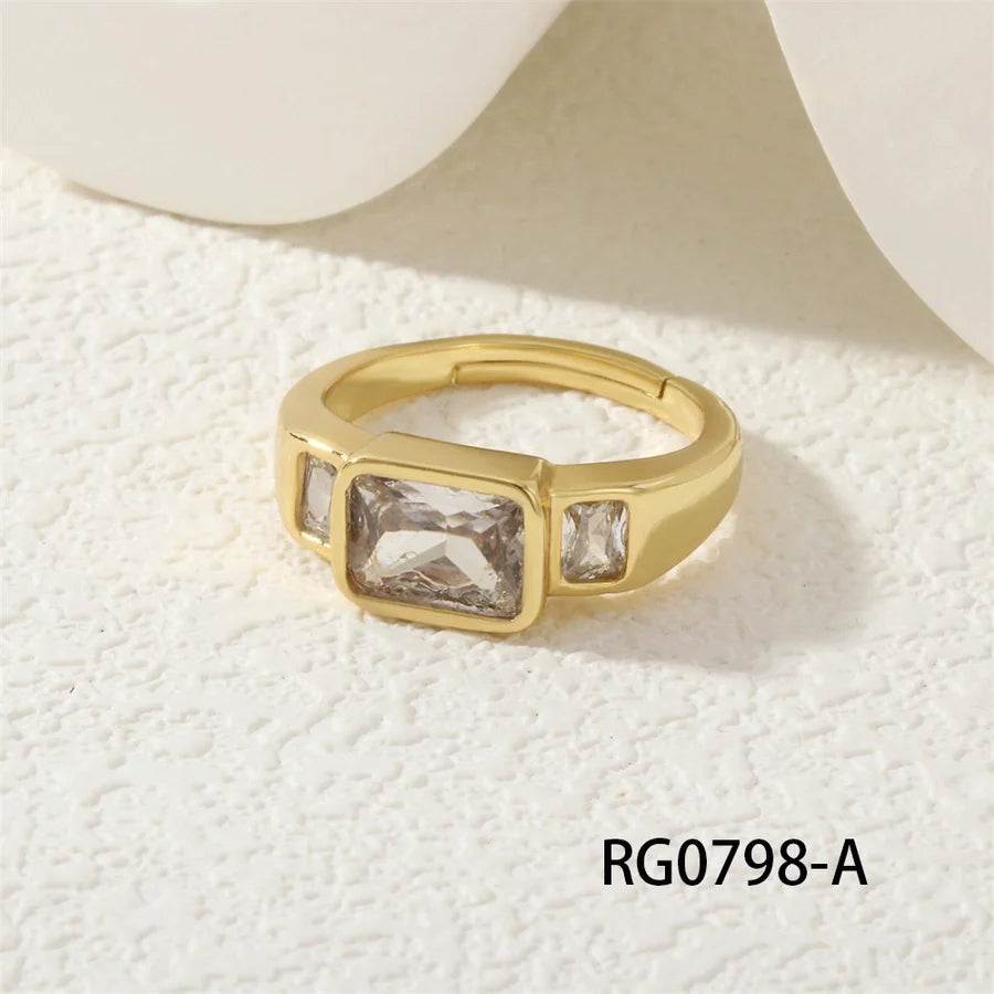 Jewelry Vintage Style Classic Style Geometric Lines Copper Zircon Open Rings