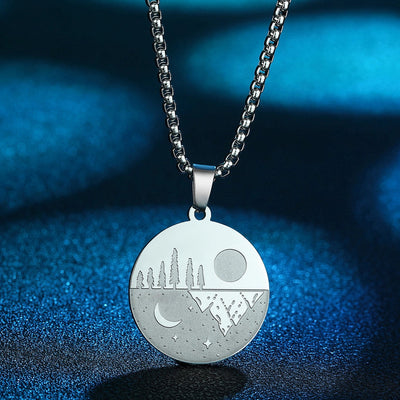 Jewelry Streetwear Moon Forest 304 Stainless Steel Pendant Necklace
