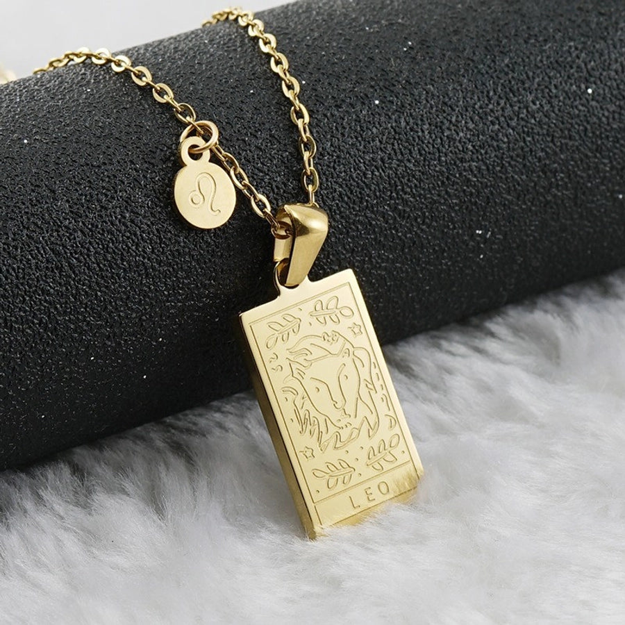 Casual Simple Style Constellation 18K Gold Plated 304 Stainless Steel  Pendant Necklace