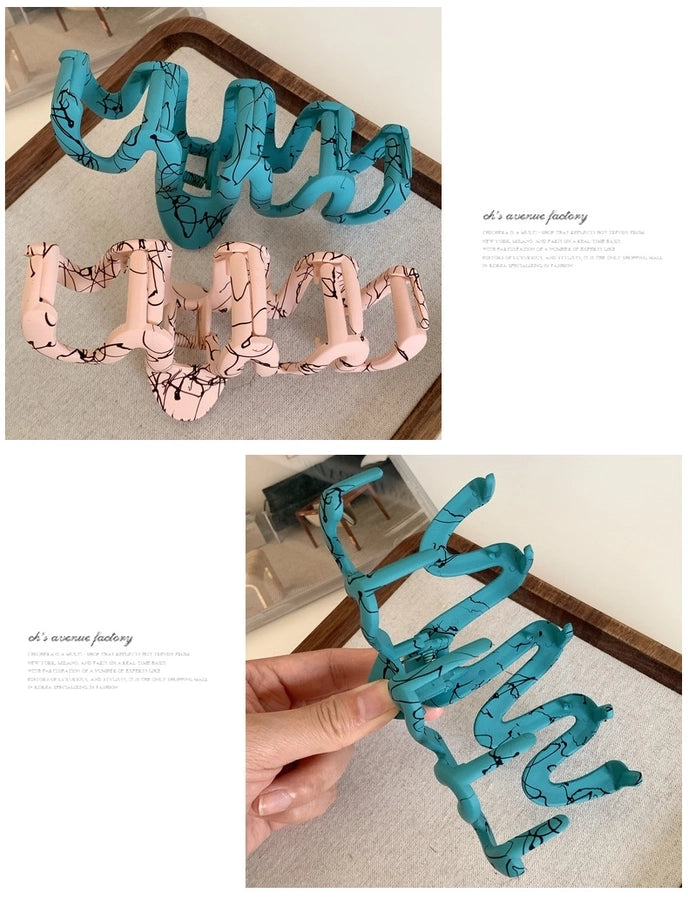 simple style artistic lines plastic hair claws