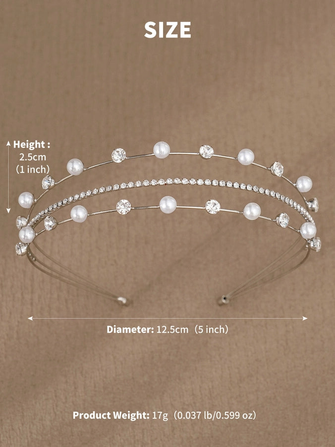 simple style geometric rhinestone plating hair band