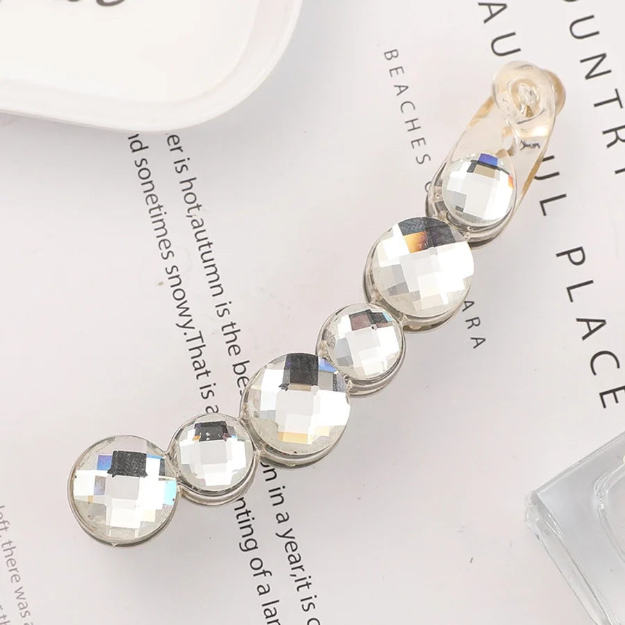 simple style geometric plastic artificial pearls hair clip