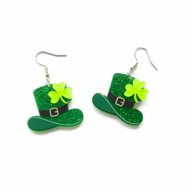 1 Pair Modern Style Classic Style Shamrock Magic Hat Arylic Drop Earrings
