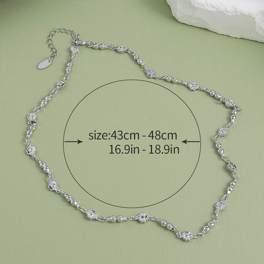 Jewelry Sweet Simple Style Flower 304 Stainless Steel Necklace