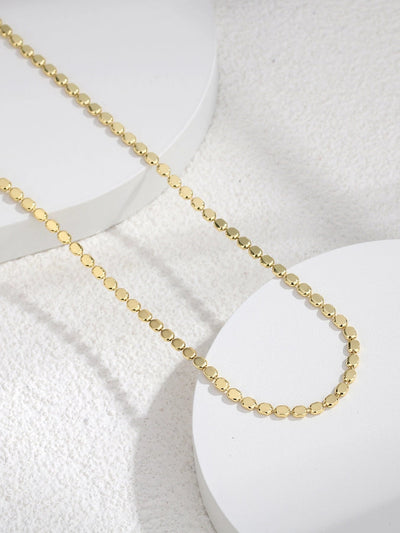 Brass 18K Gold Plated Paper Clip Solid Color Long Necklace Necklace