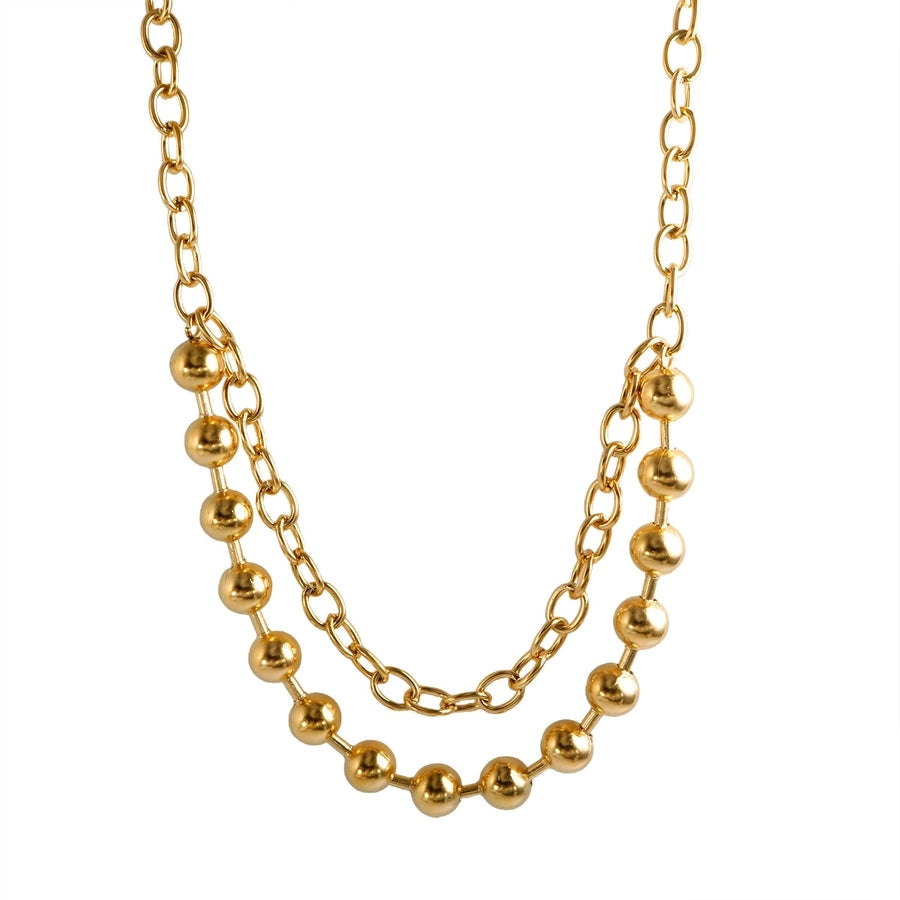 Jewelry Streetwear Geometric 304 Stainless Steel Plating Layered Necklaces