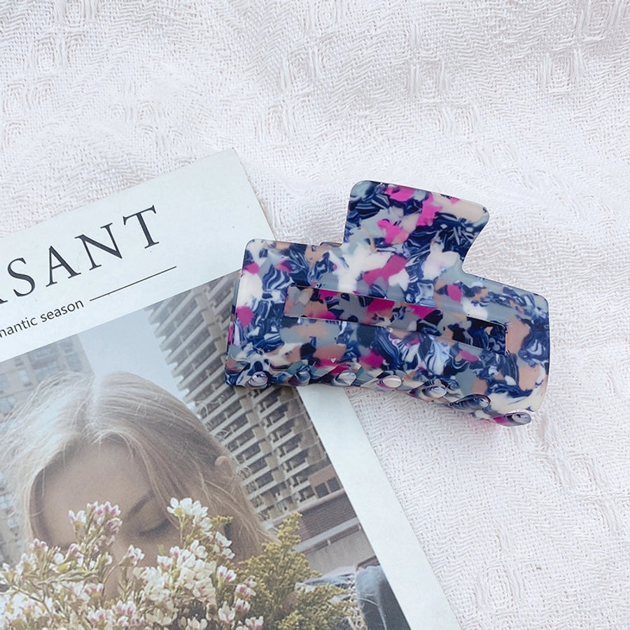 sweet color block rectangle acetic acid sheets handmade hair claws 1 piece