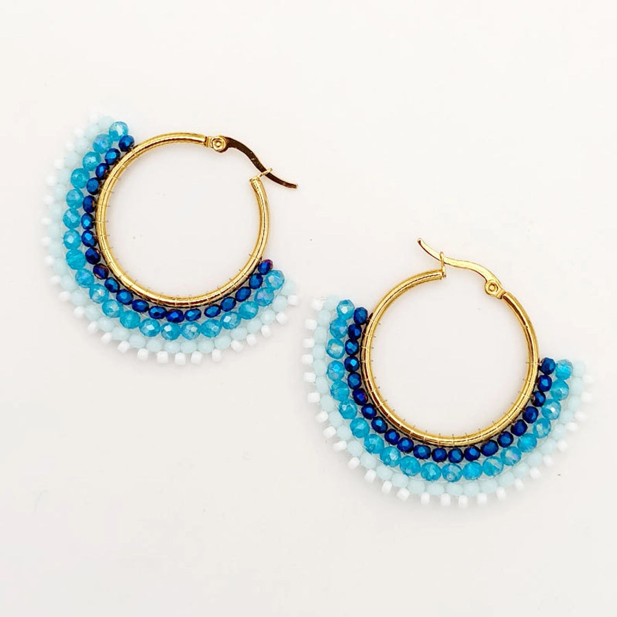 exclusive for  famous fan-shaped earrings original handmade beaded earrings  jewelry manufacturers supply