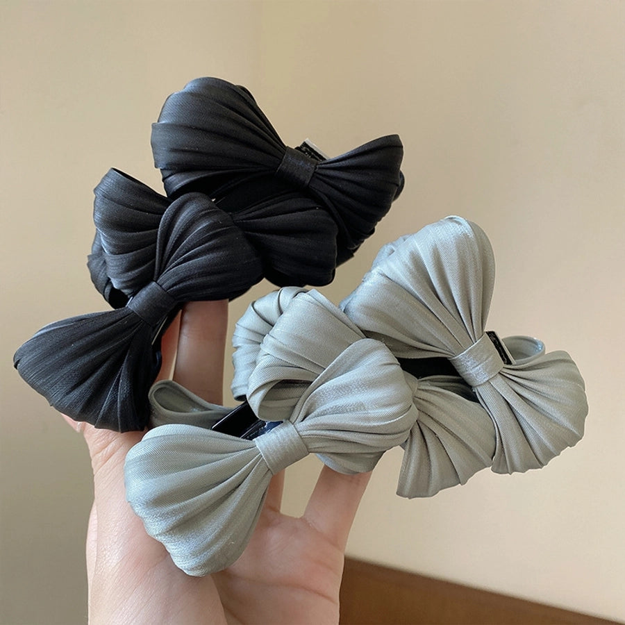 Women's Elegant Bow Knot Plastic Cloth Hair Claws