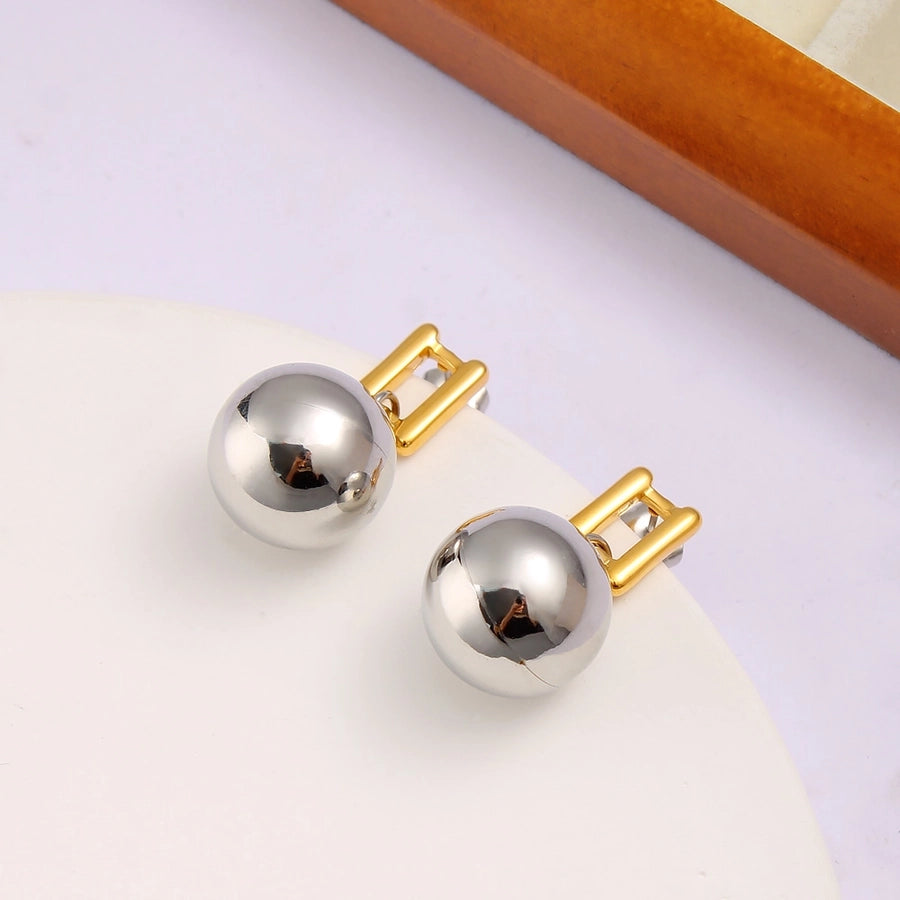 1 Pair Simple Style Classic Style Circle Rectangle 304 Stainless Steel 316 Stainless Steel  18K Gold Plated Drop Earrings