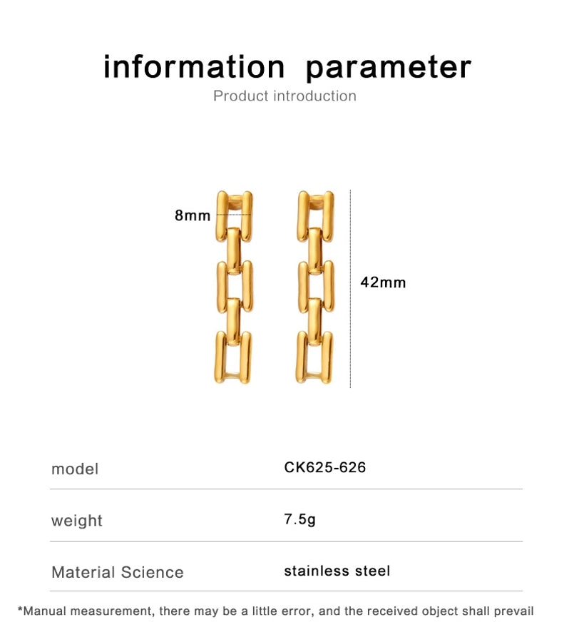 1 Pair Simple Style Commute Square 304 Stainless Steel 316 Stainless Steel  18K Gold Plated Drop Earrings