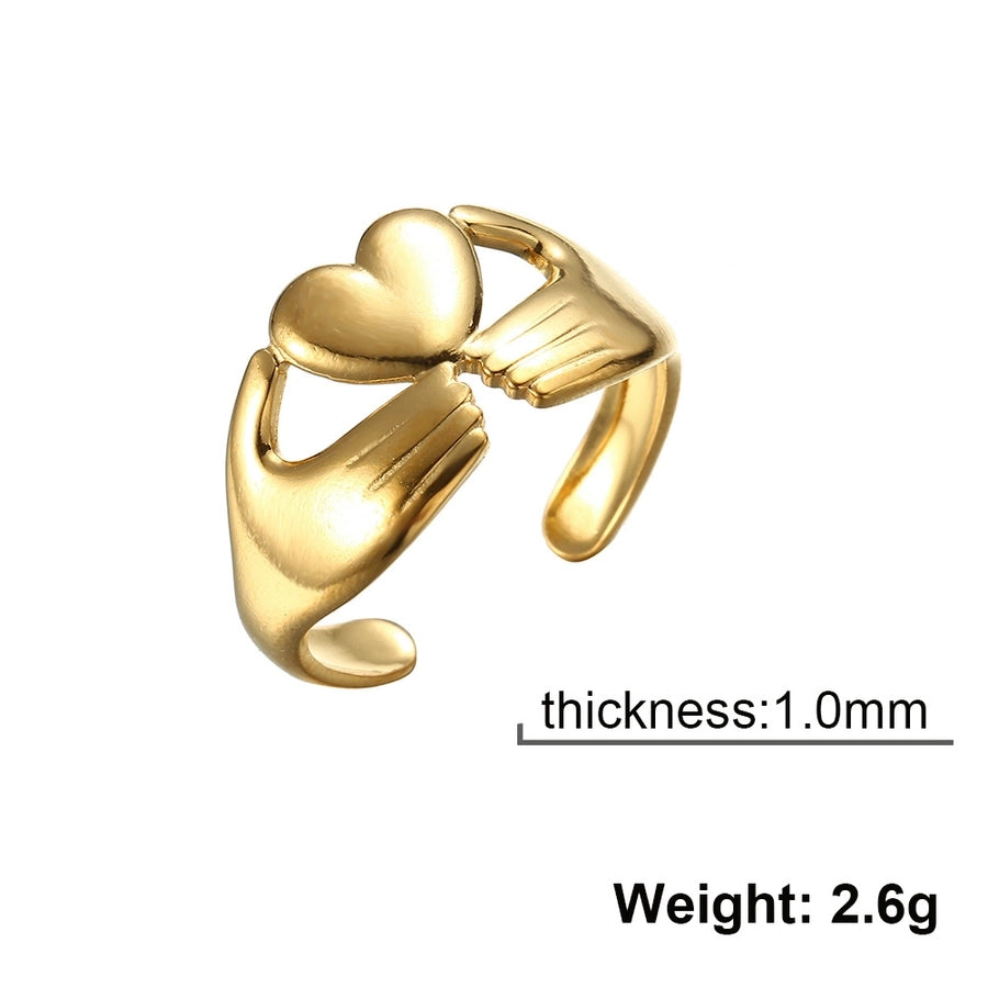 Jewelry Elegant Heart Shape Titanium Steel Open Rings