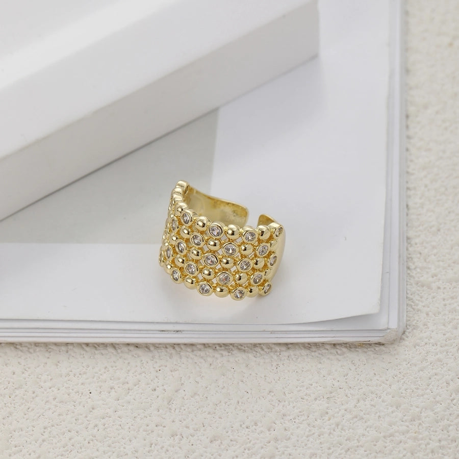 Copper Geometric Solid Color Open Rings