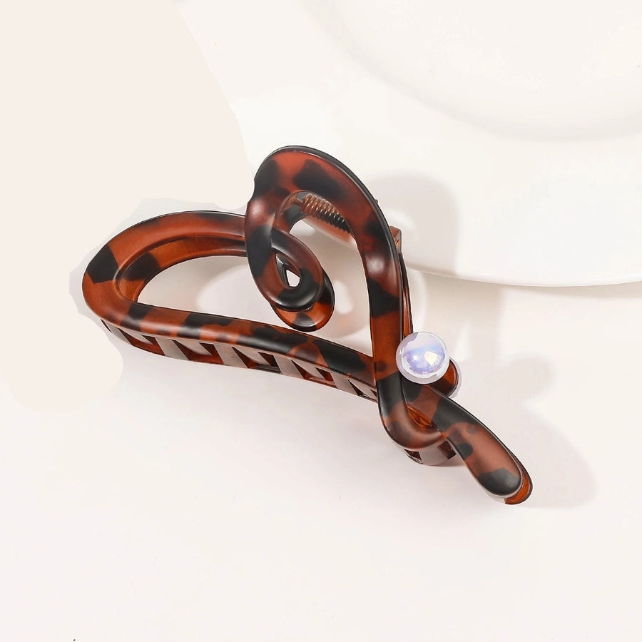 Women's Sweet Simple Style Heart Shape Plastic Resin Inlay Artificial Pearls Hair Claws