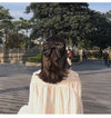 preppy style bow knot cloth hair clip 1 piece