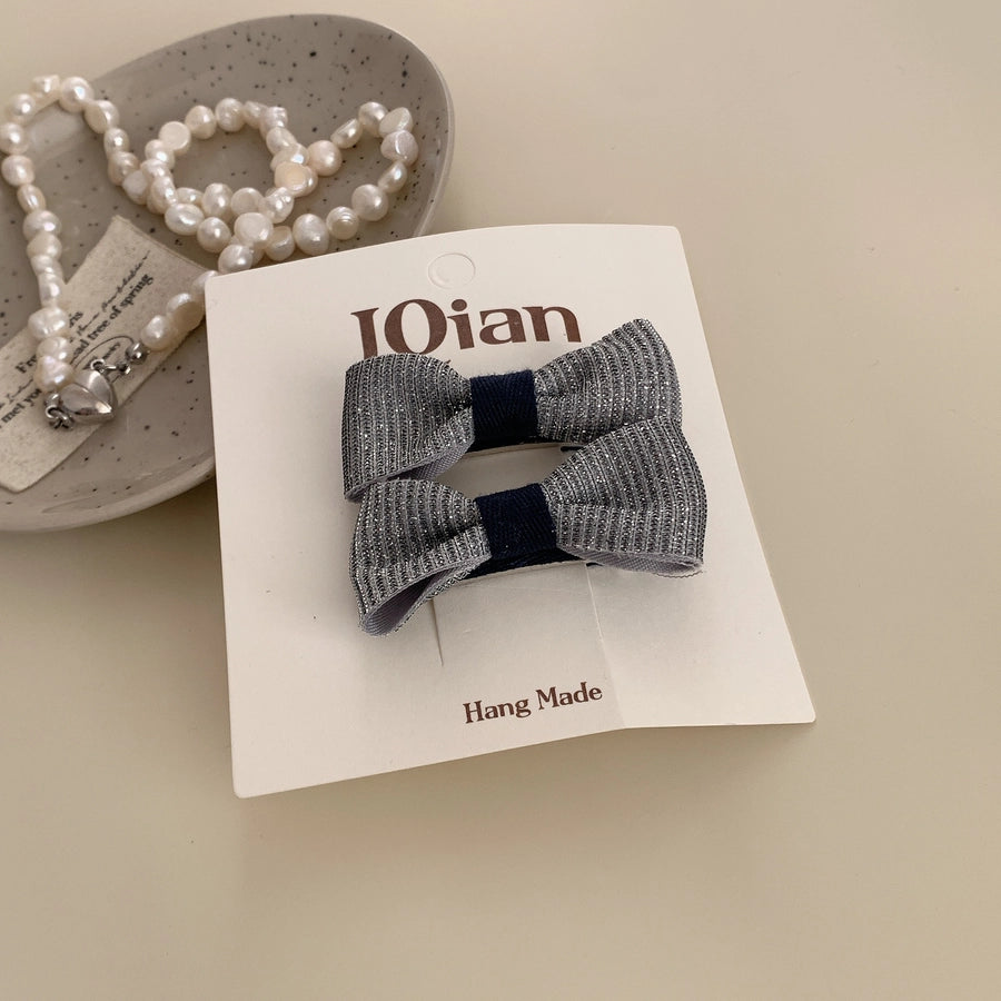 Sweet Simple Style Women's Plaid Bow Knot Cloth Hair Clip